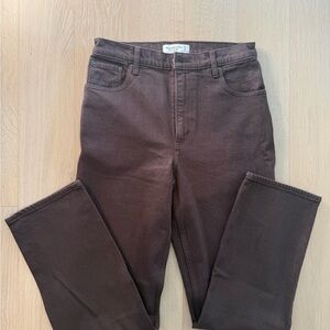 Abercrombie & Fitch Women's Brown Straight Leg Jeans